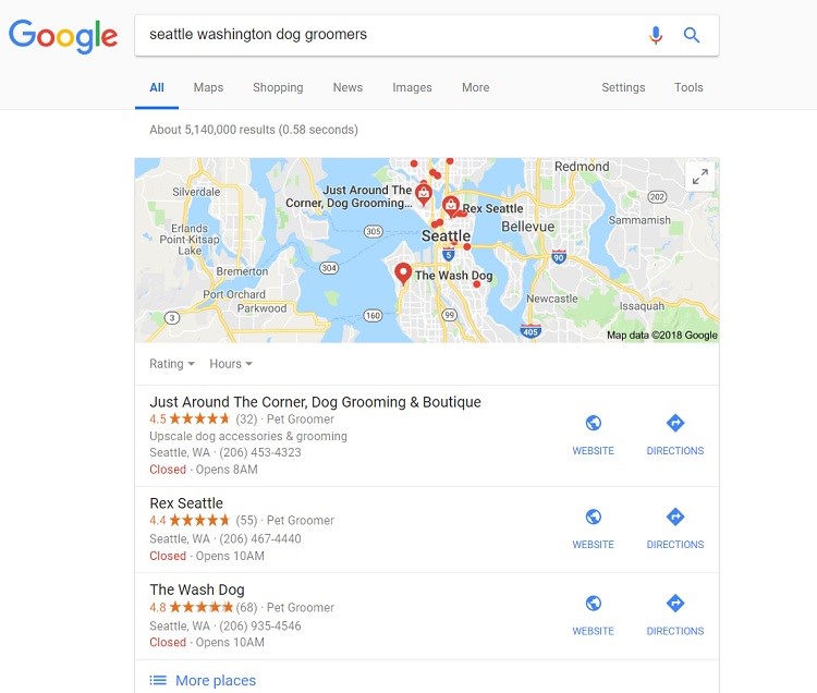 Google Reviews example