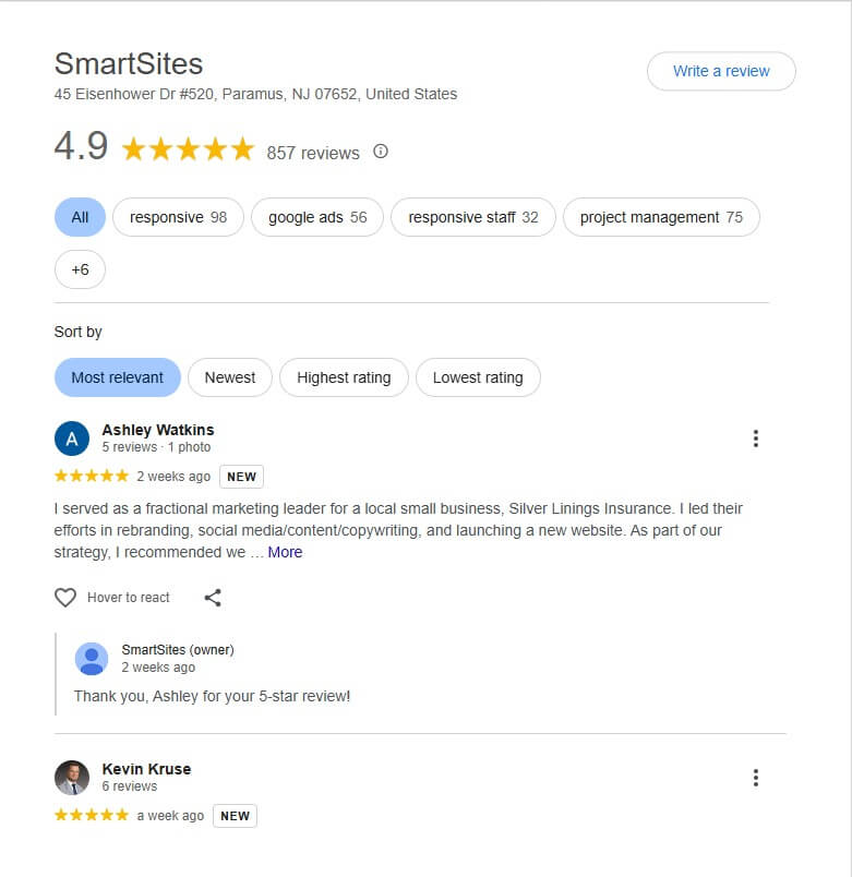 600+ Perfect Client Reviews on Google
