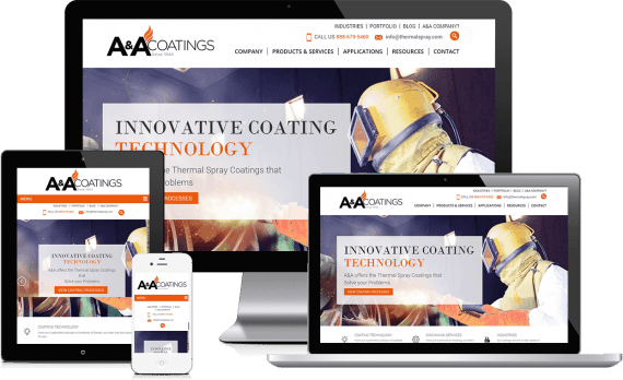A&A Thermal Spray Web Design Custom Website
