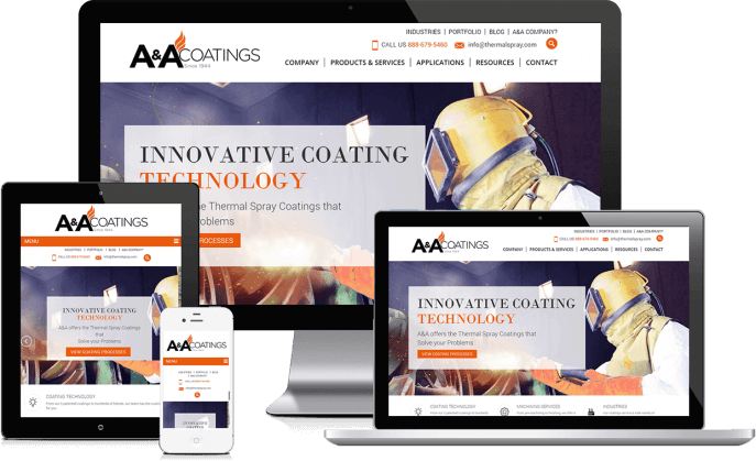 Custom website design for an industrial coating company