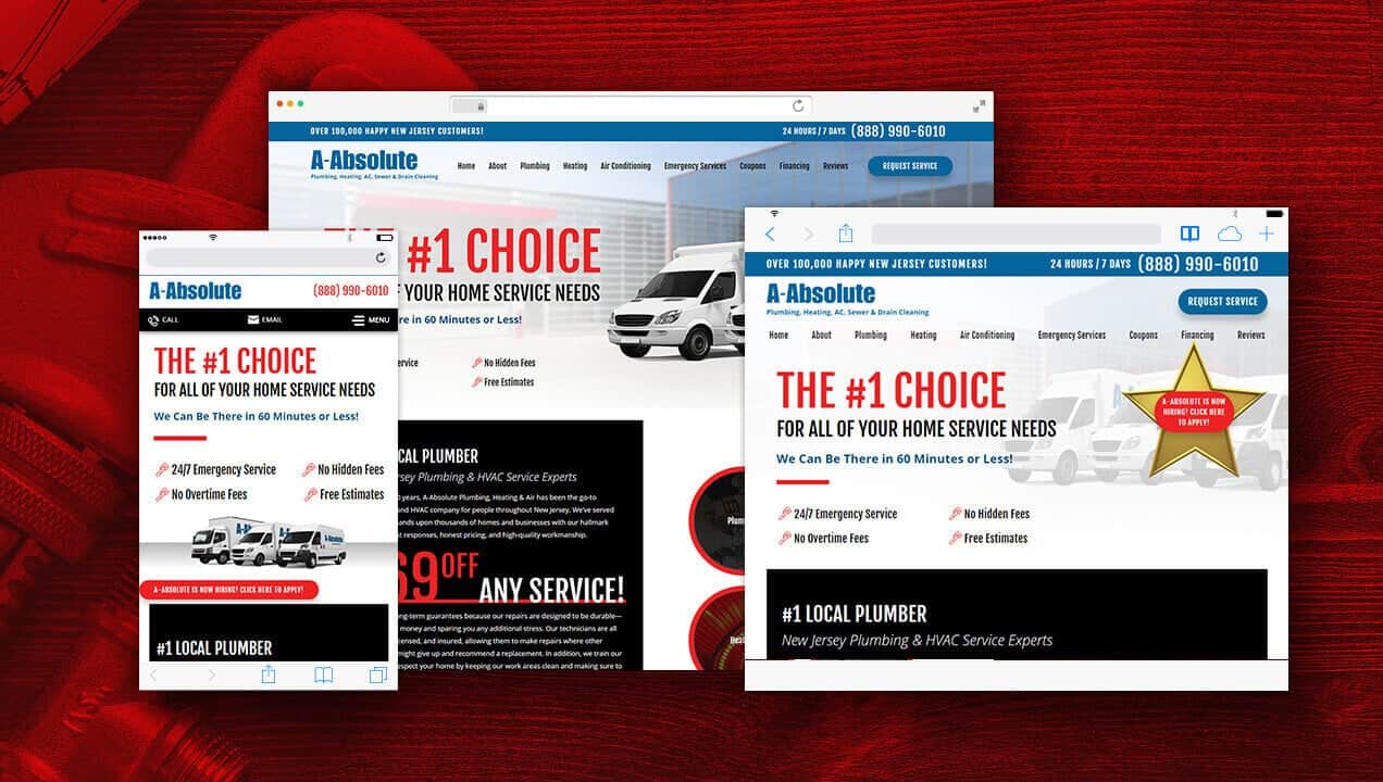 A-Absolute Plumbing website designs