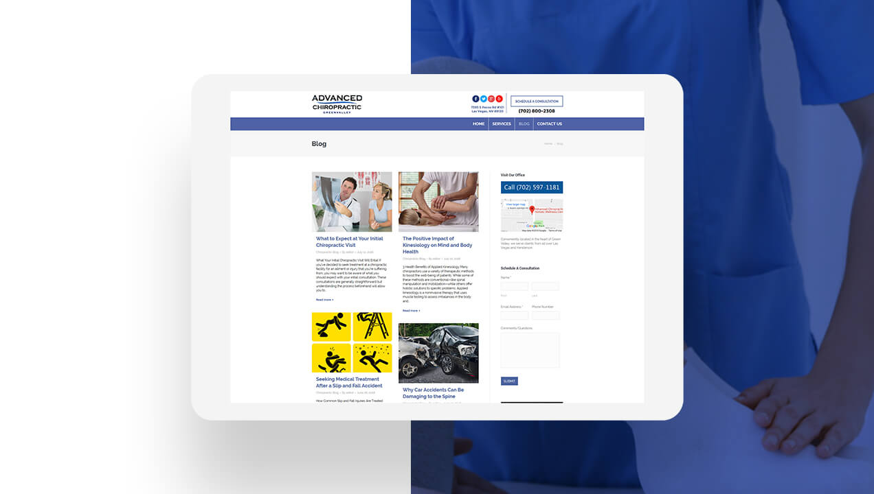 Advanced Chiropractic new blog format