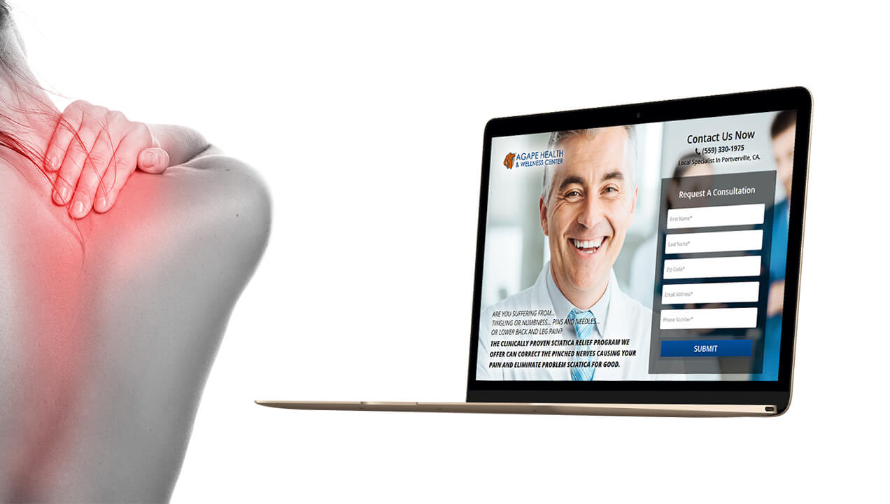 Agape Health Wellness website on a laptop