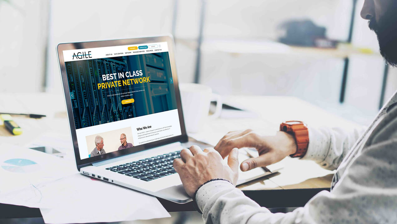 Agile Data website on a laptop