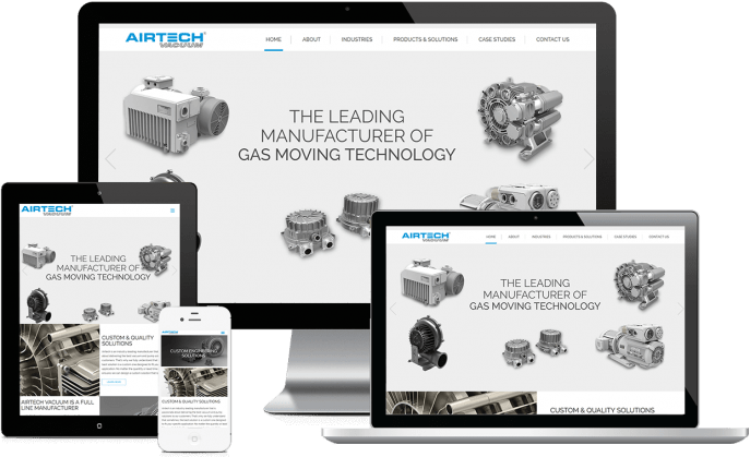 Custom website design for a vacuum pump company