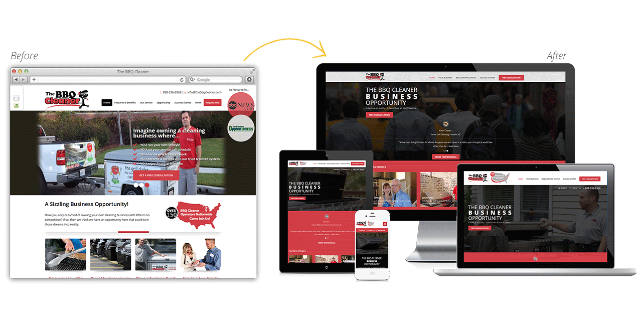 The BBQ Cleaner Website Redesign Before After