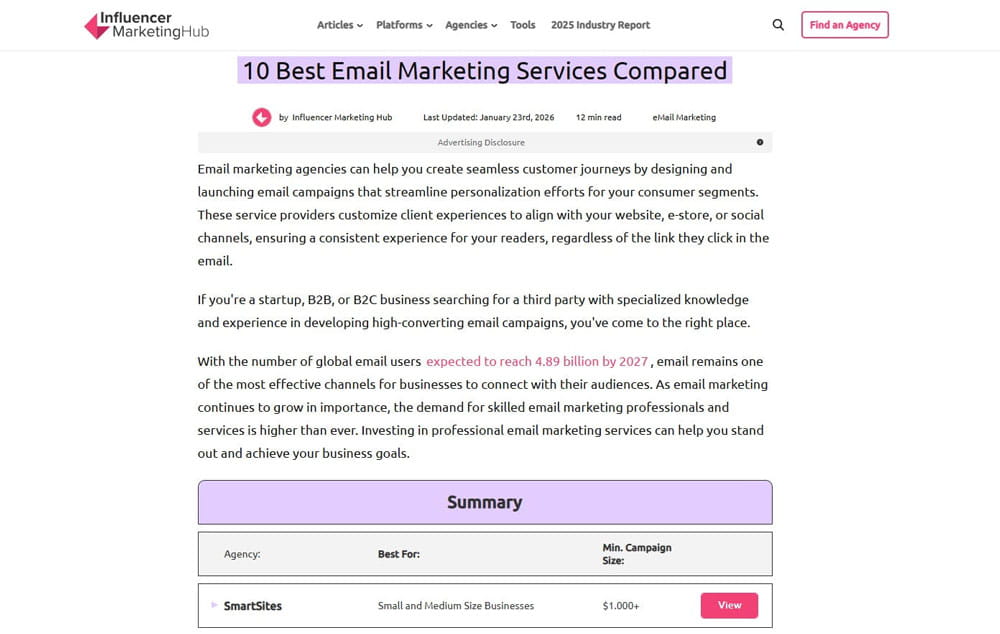Best Email Marketing Agency 2026