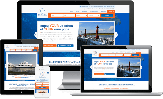 Custom website design for a marina