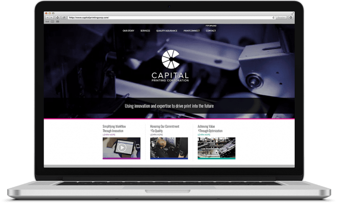 Custom website design for a printing company