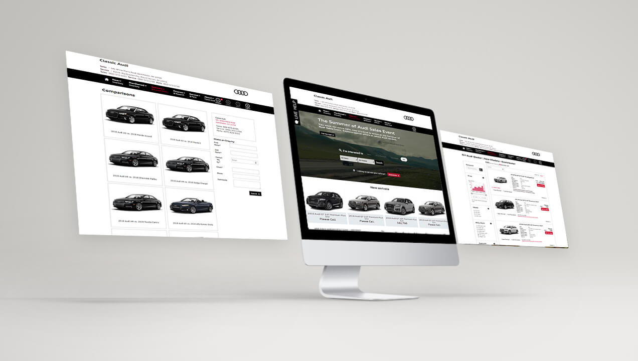 Classic Audi website on a desktop