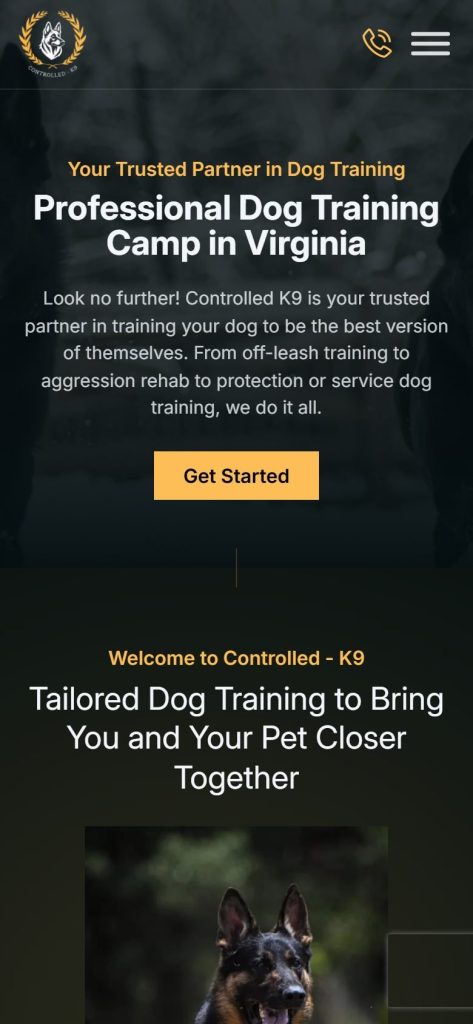 Controlled K9 homepage on a phone