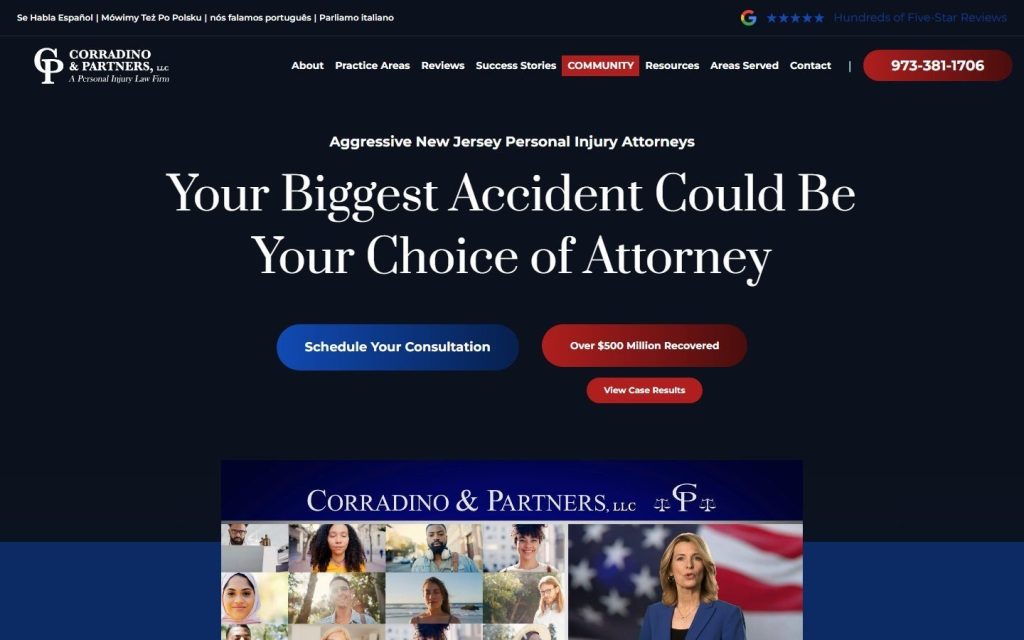 Corradino & Partners website home page