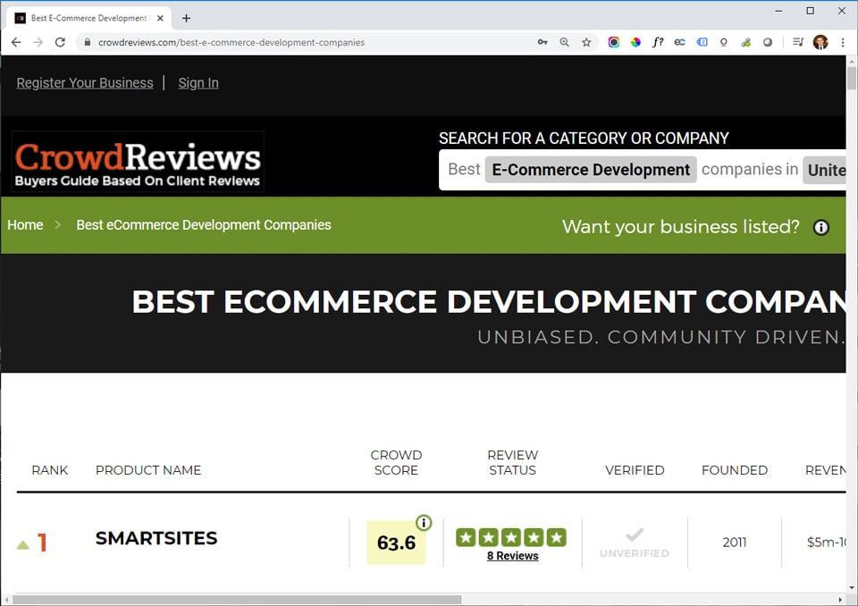 Crowd Reviews eCommerce company