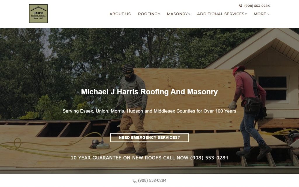 Michael J Harris homepage on desktop