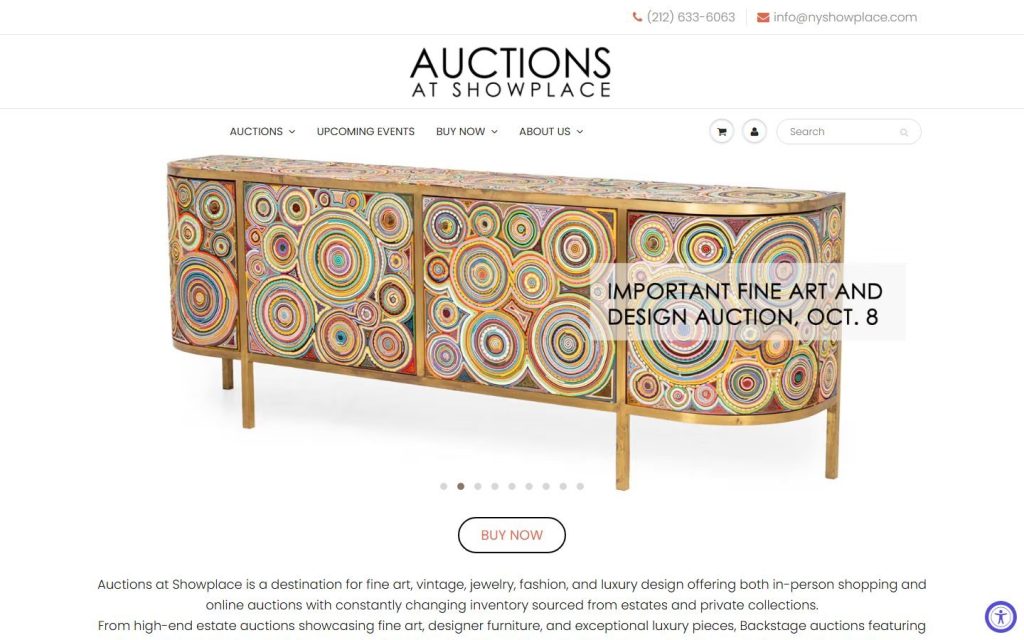 NY Showplace & Antique homepage on a laptop