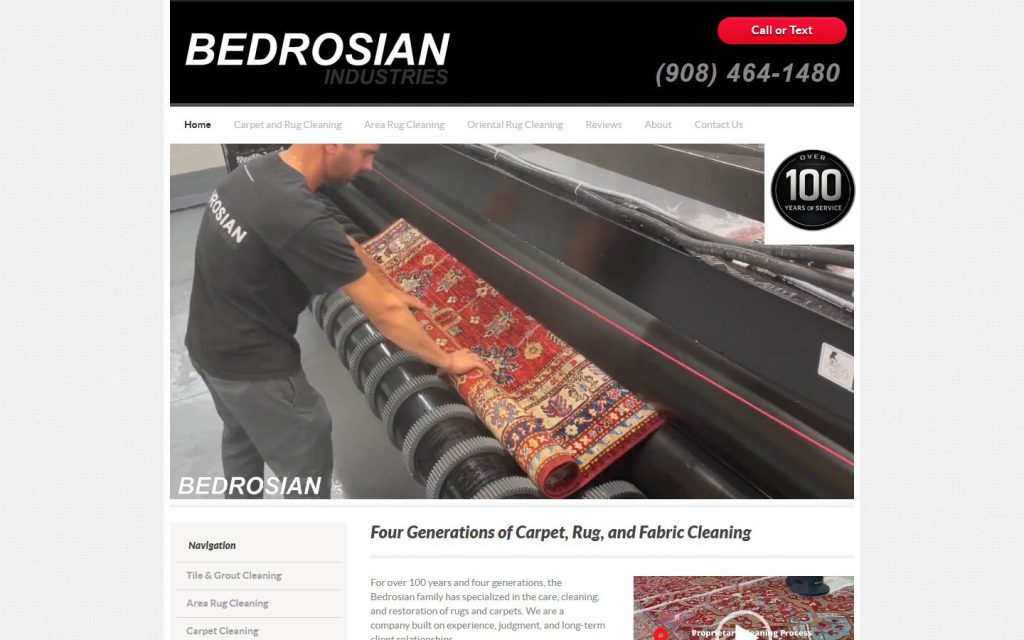 Bedrosian Industries homepage on a laptop