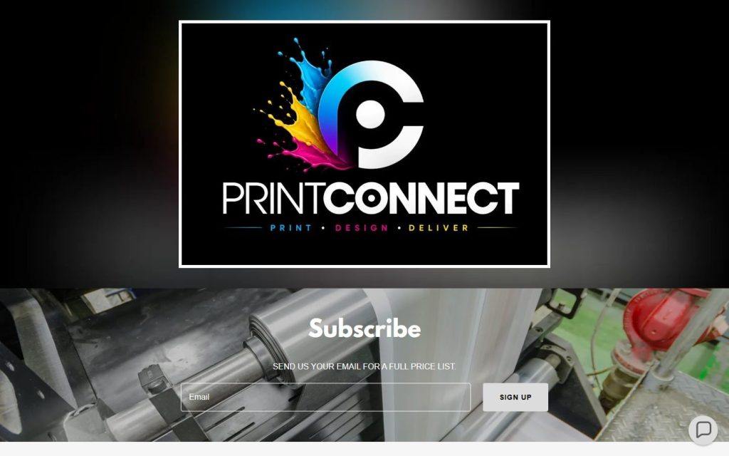 Print Connect homepage on a laptop