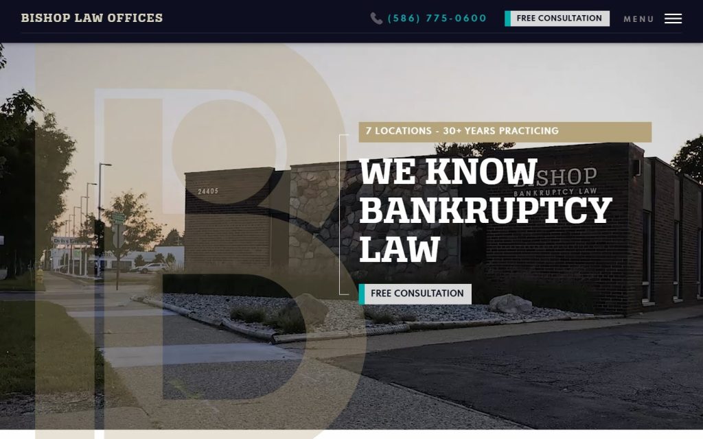 Berman and Bishop homepage on desktop