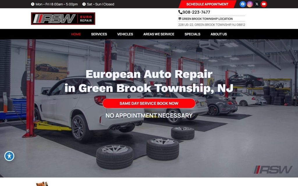 RedLineSpeedWorx homepage on desktop