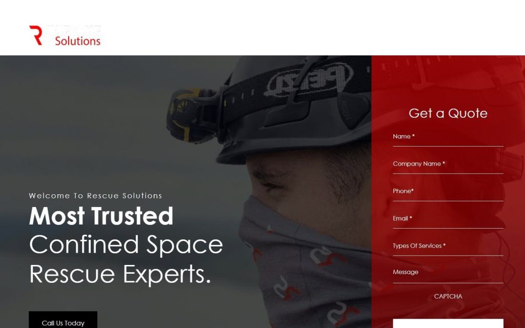 Rescue Solutions homepage on desktop
