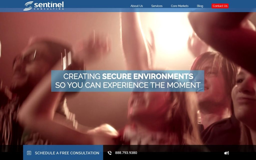 Sentinel Consulting homepage on a laptop