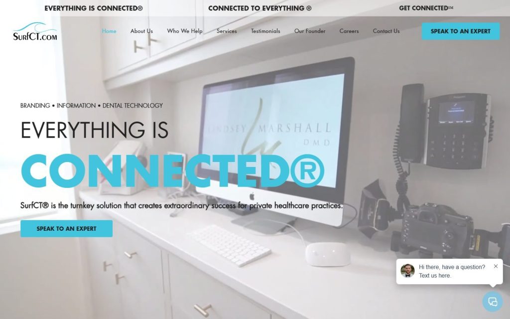 SurfCT homepage on a laptop