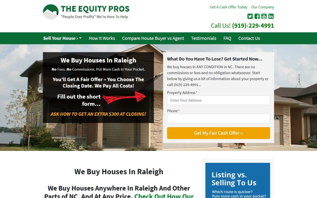 The Equity Pros homepage on a laptop