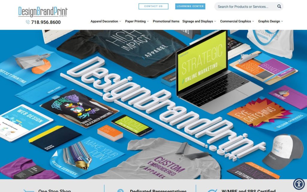 DesignBrandPrint homepage on desktop