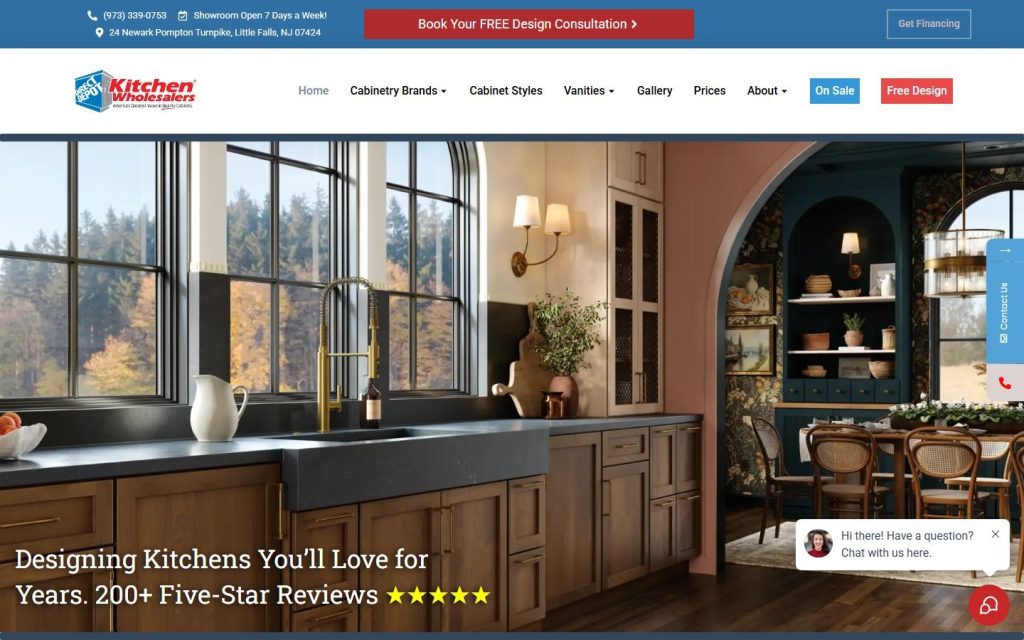 Direct Depot Kitchens homepage on a laptop