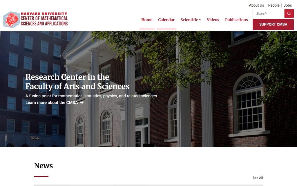Harvard University homepage on a laptop