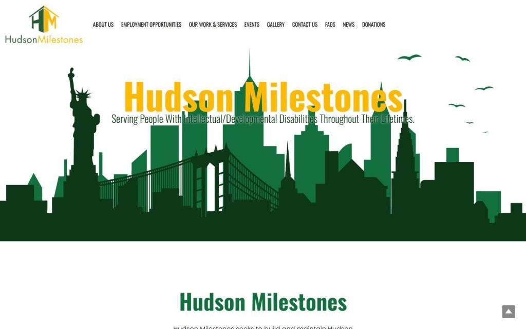 Hudson Milestones homepage on a laptop