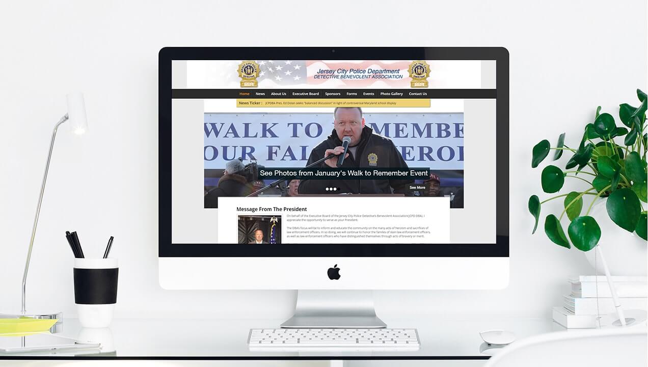 Jersey City Police Department new site on desktop
