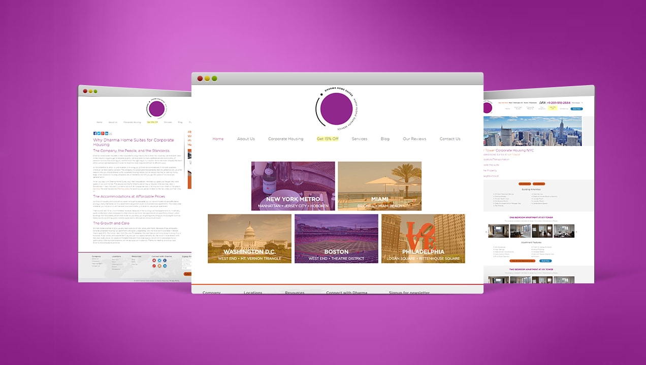 Dharma Home Suites new Website design