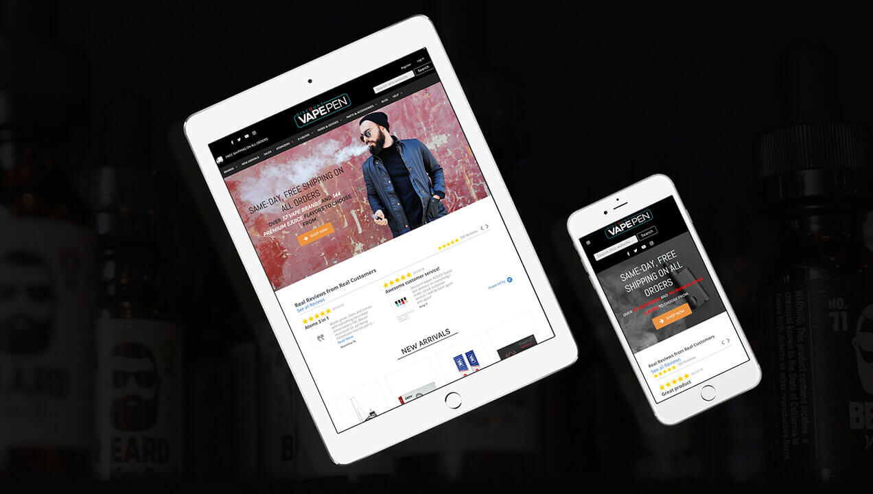 Discount Vape Pen website in tablet and phone