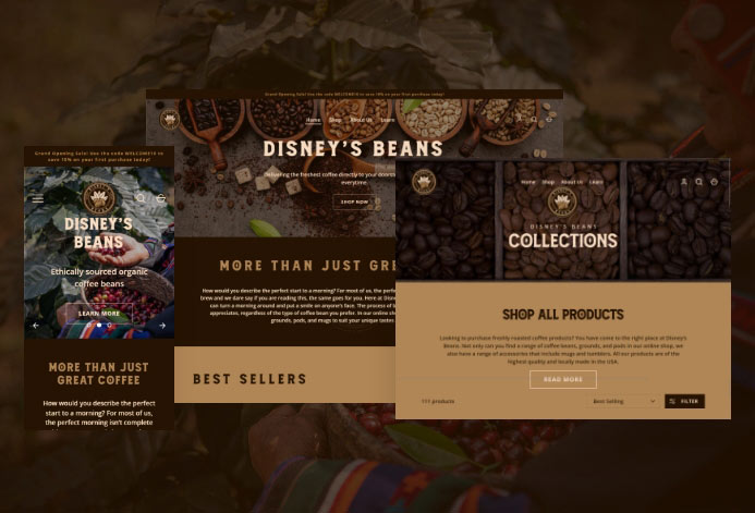 Disney’s Beans Custom Shopify Website