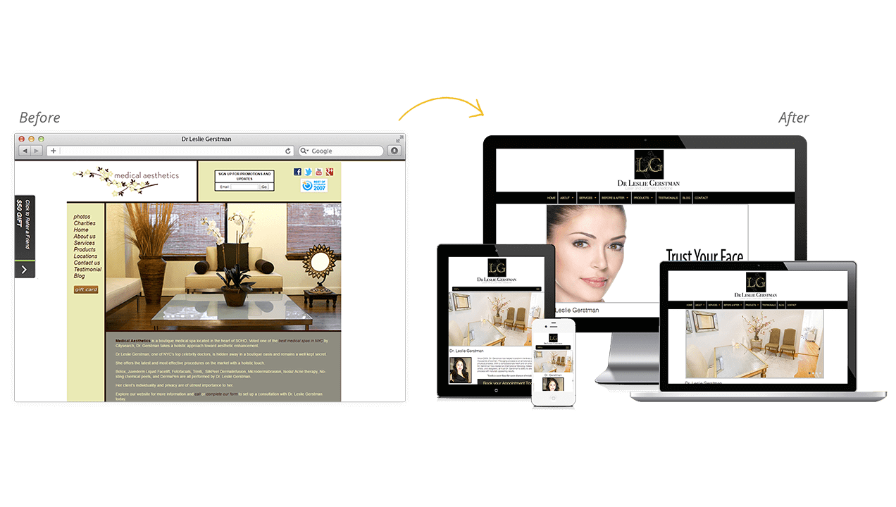 Dr. Gerstman Aesthetic Medicine Before & After Website Design