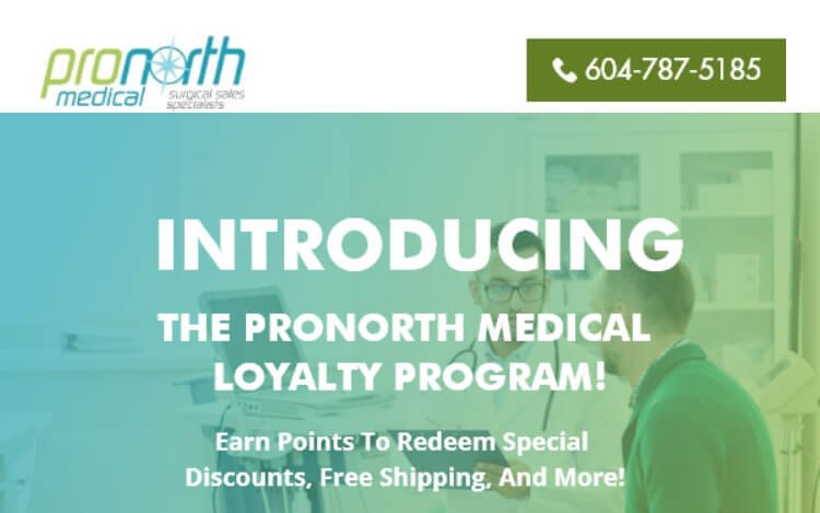 ProNorth Medical landing page