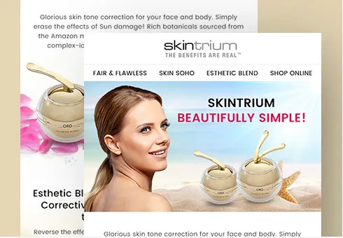 Email Newsletter Design for Skintrium