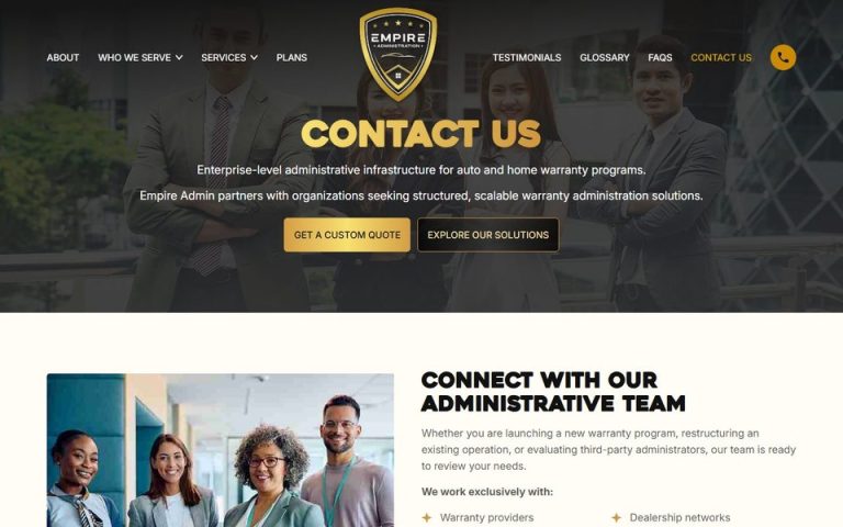 Empire Admin: Contact & custom quote