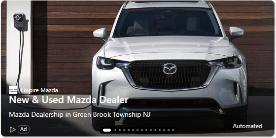 Empire Mazda of Green Brook ad in the Microsoft Edge carousel