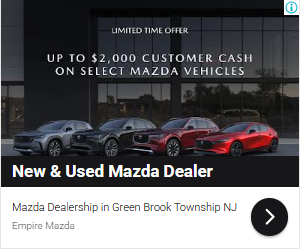 Empire Mazda of Green Brook display ad with a customer cash offer