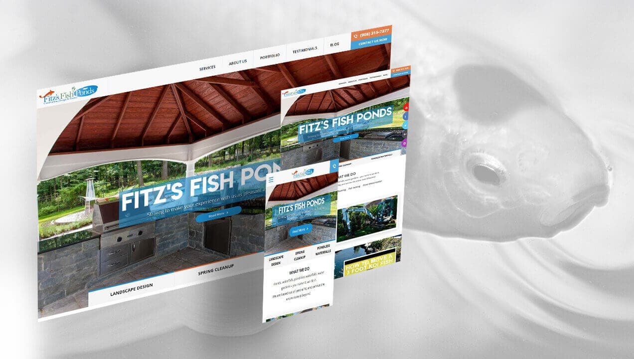 Fitz’s Fish Ponds website different views
