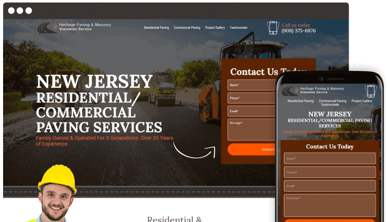 Heritage Paving & Masonry Statewide Service: Homeservices Website Redesign