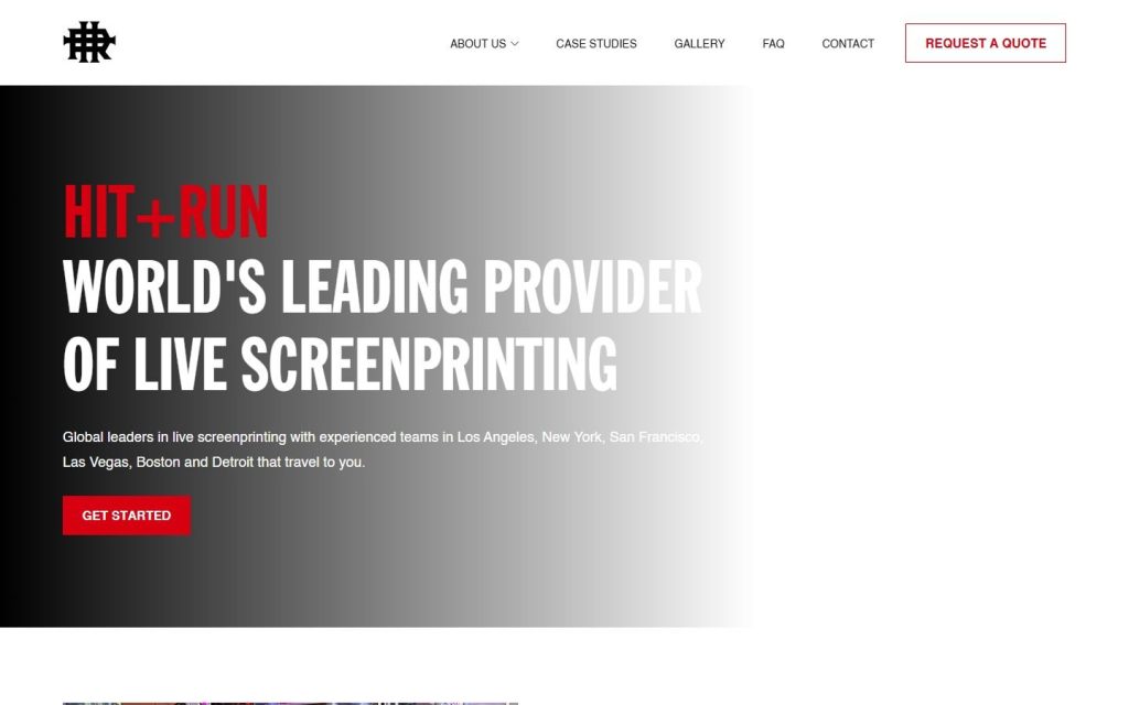 HIT + RUN homepage on desktop