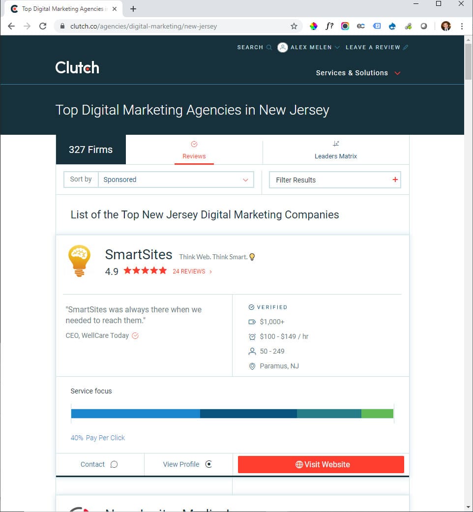 Top #1 NJ Web Design Firm by Clutch