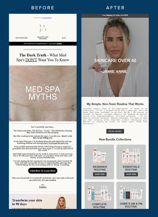 Jamie Anne Aesthetics, EMM Beauty, before after