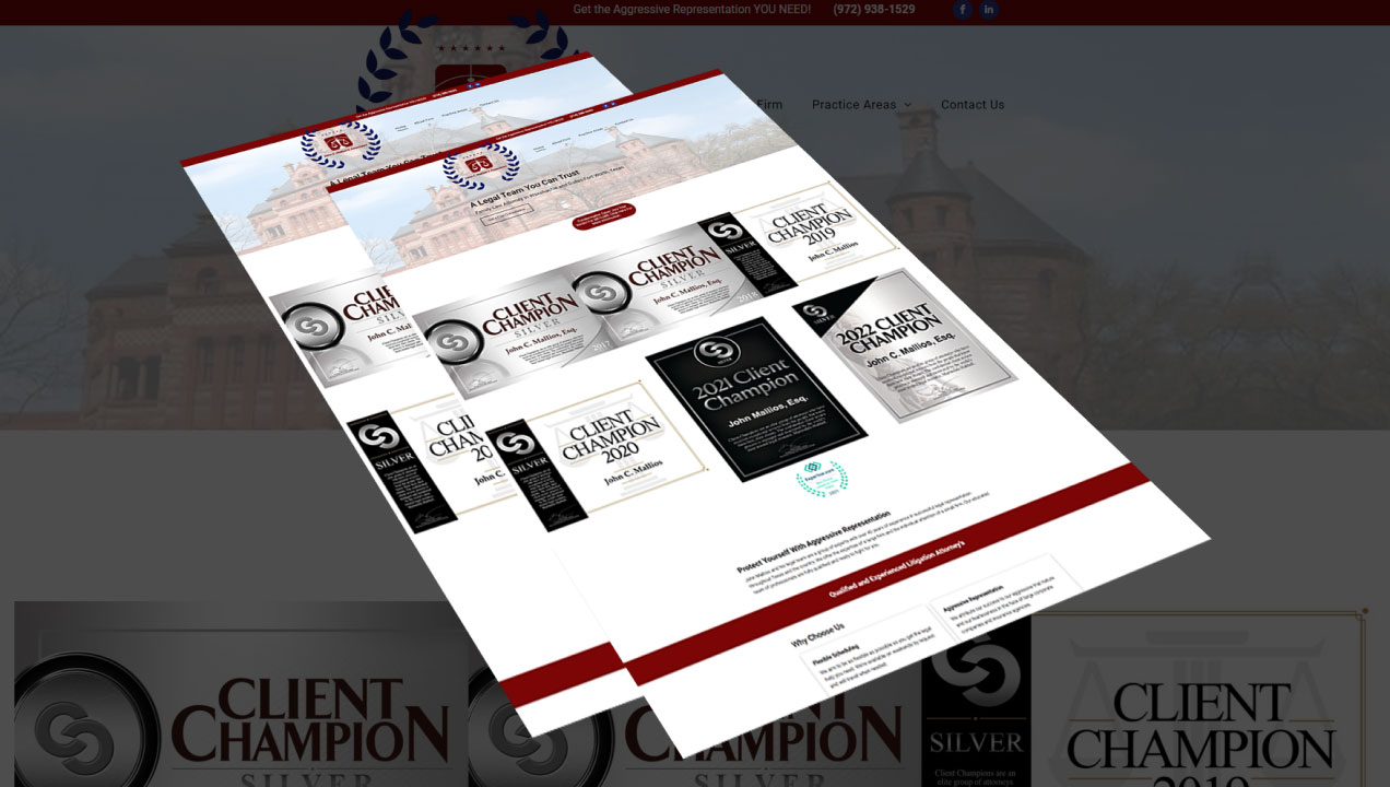 John C. Mallios & Associates, a legal service PPC/SEO Graphic