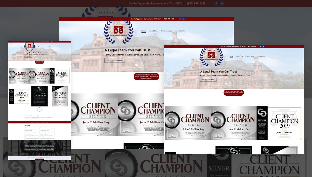 John C. Mallios & Associates, a legal service PPC/SEO Graphic