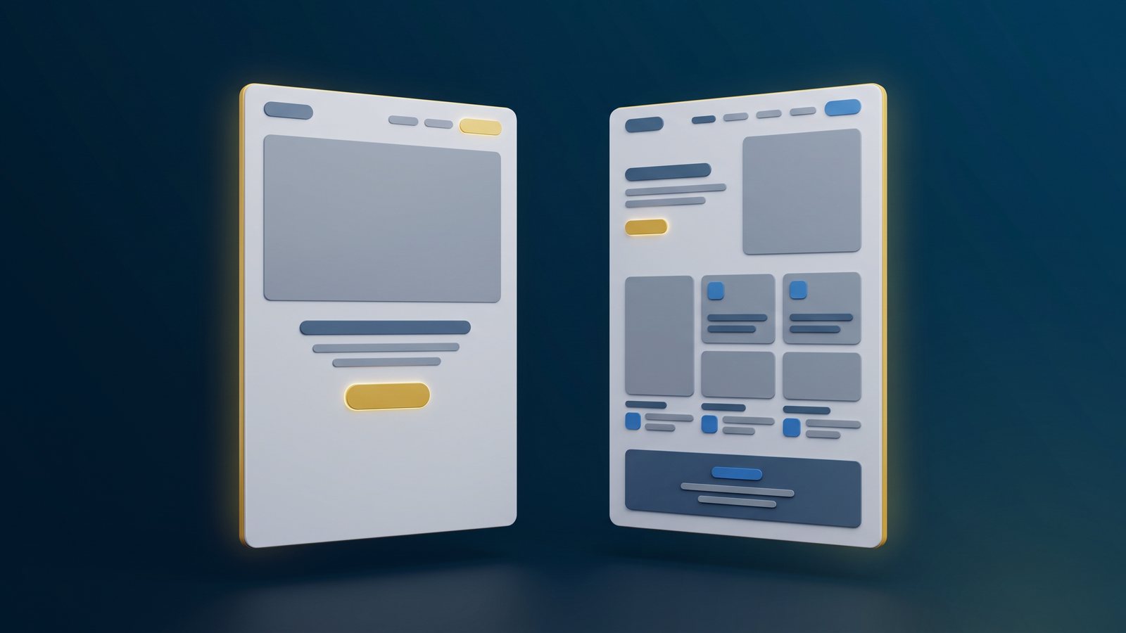 Landing page and homepage cards side by side