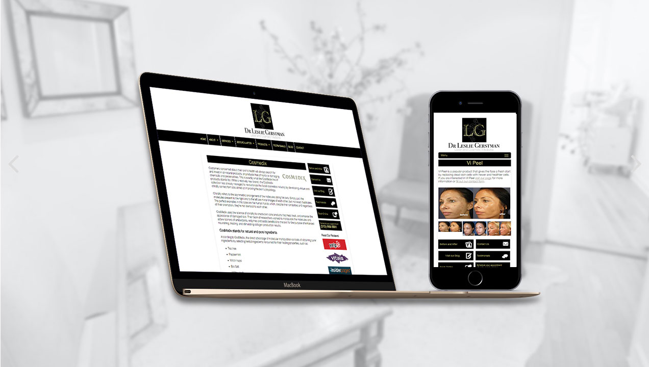 Dr Gerstman Aesthetic Medicine website on Laptop and Phone